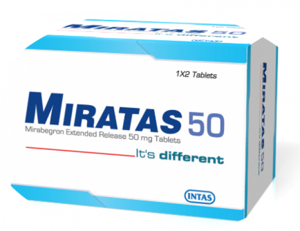 Box pack of generic Mirabegron (50mg) Tablet