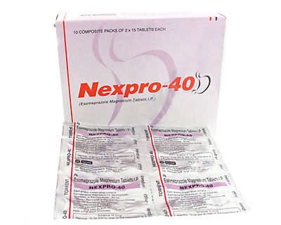 two blisters and box of Esomeprazole Magnesium 40mg tablets