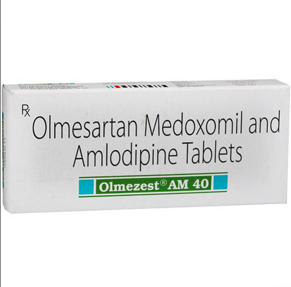 A box of Olmesartan Medoxomil 40mg + Amlodipine 5mg
