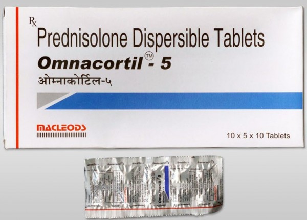 Box and blister strips of generic Prednisone (PREDISOLONE) 5mg Tablets