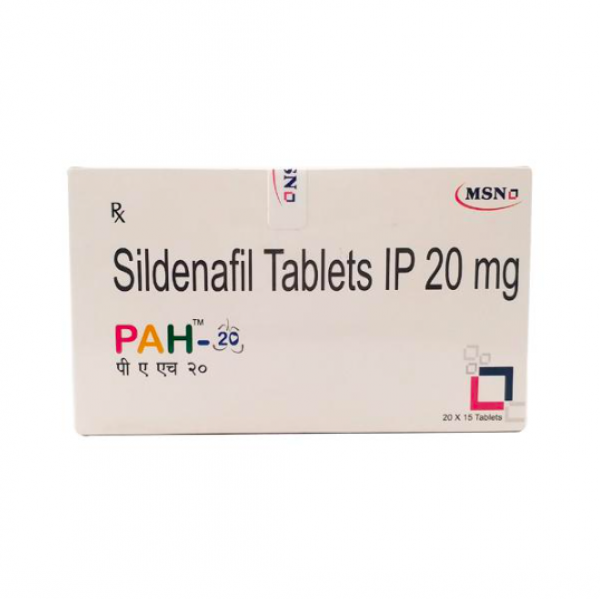 A box of Sildenafil 20mg tablets. 