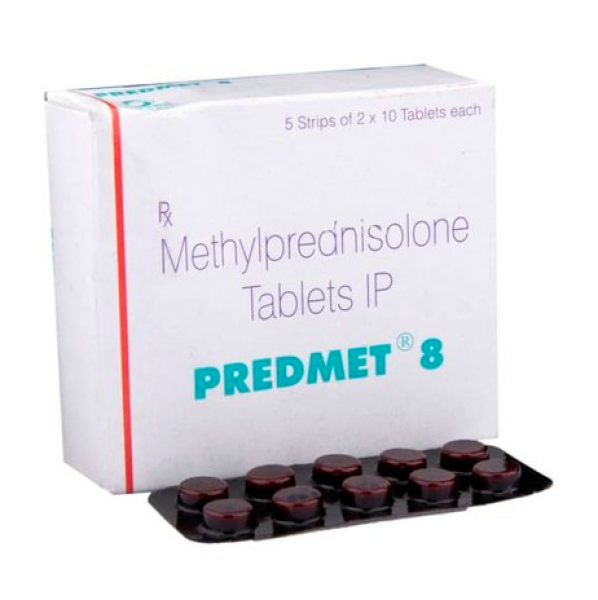A box of Methylprednisolone 8mg tablets. 