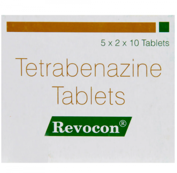 A box of Tetrabenazine 25mg tablets. 