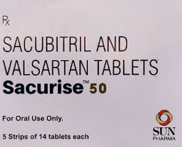 A box of Sacubitril 24mg + Valsartan 26mg tablets