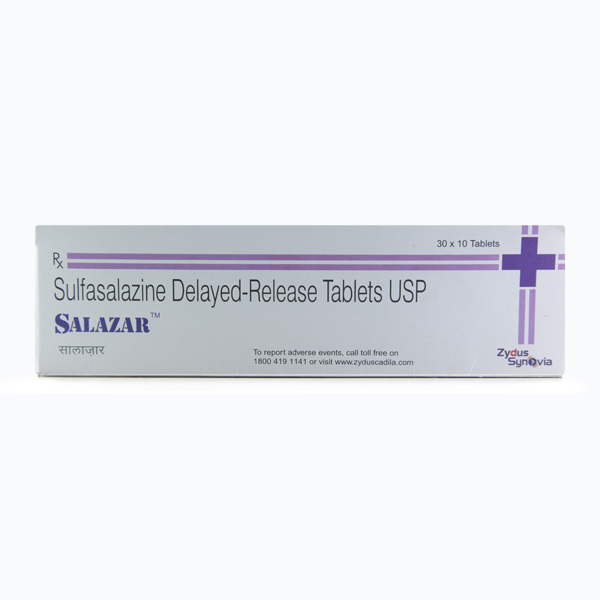 A box of Sulfasalazine 500mg tablets. 