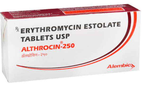 A box pack of Erythromycin 250 mg Tablet