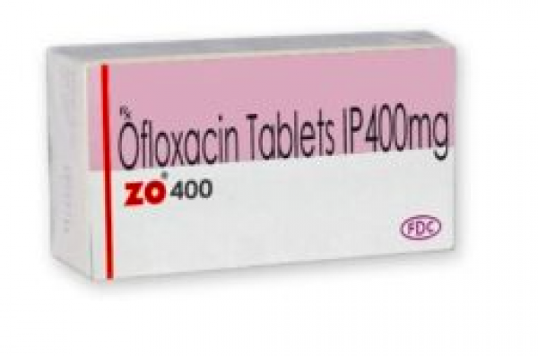 A box of generic Ofloxacin (400mg) tablets