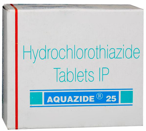 A box of Hydrochlorothiazide (25mg) tablets
