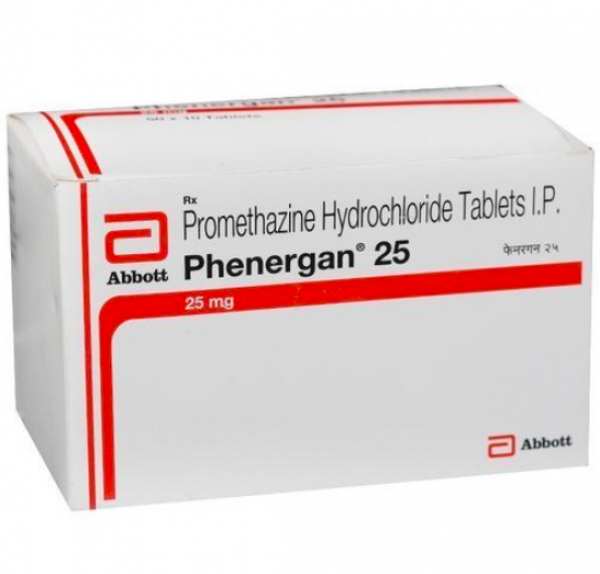 A box pack of Phenergan / Promethazine 25mg Tablets