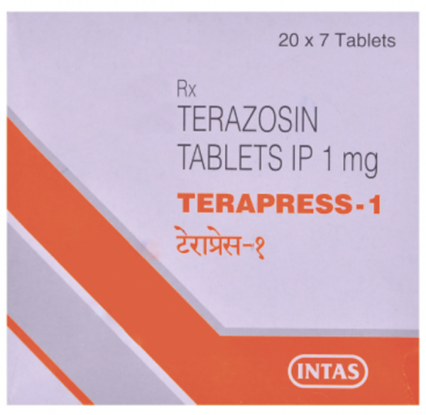 A box of Terazosin 1mg tablets. 