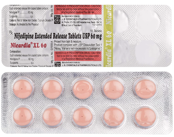 Procardia XL 60mg Tablet (Generic Equivalent)