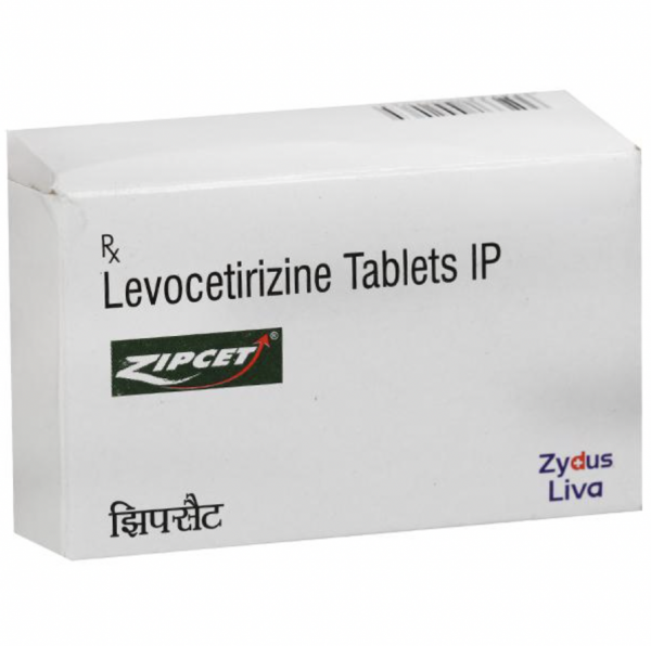 Strip and a box of Levocetirizine 5mg Tablet