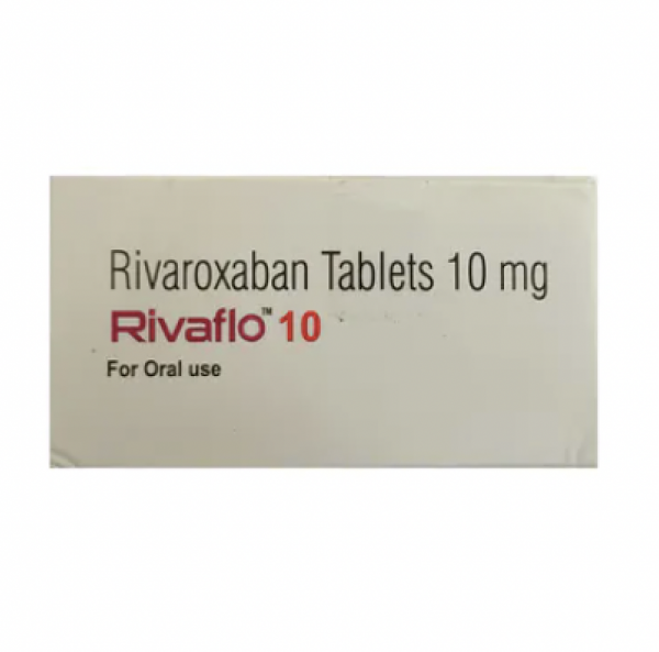 A box of Rivaroxaban 10mg tablets. 