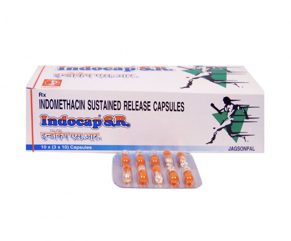 Box and blister strips of generic Indomethacin (75mg) Capsule