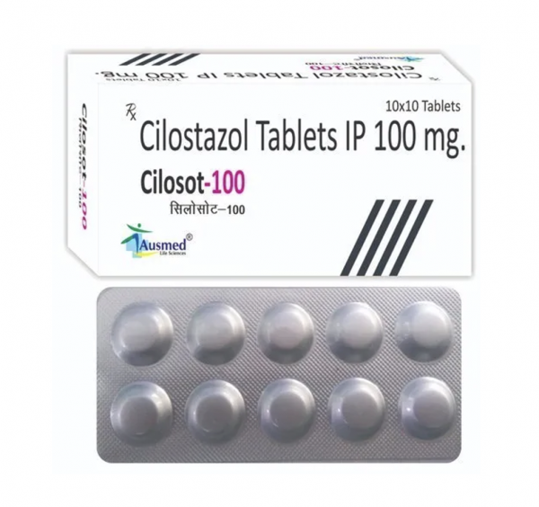 Box and blister strips of generic Cilostazol (100mg) Tablet