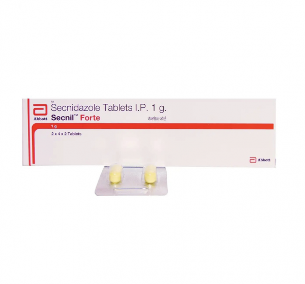 A box of generic Secnidazole 1000mg Tablet