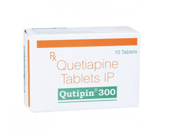 Box and blister strip of generic Quetiapine Fumarate 300mg tablets
