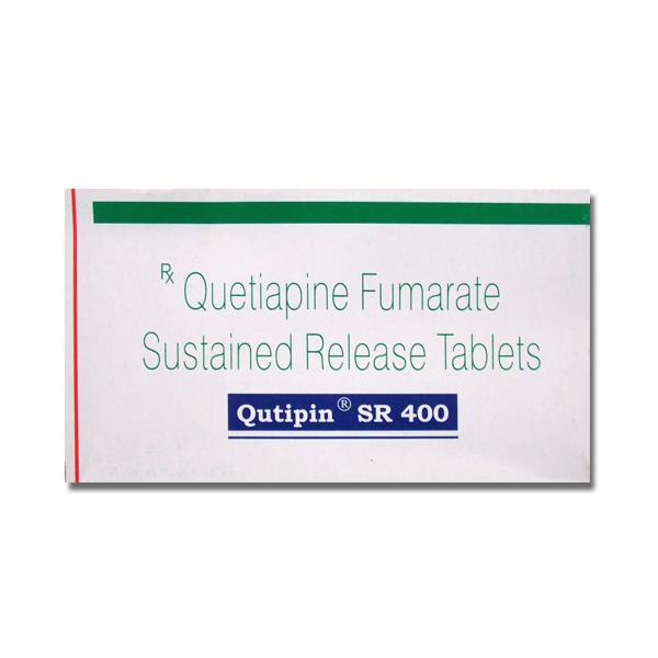 A box of generic quetiapine 400mg SR tablets