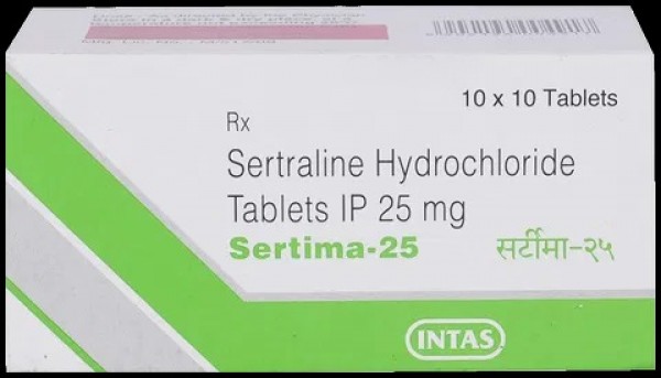 Box and a blister of generic Sertraline HCl 25mg tablet