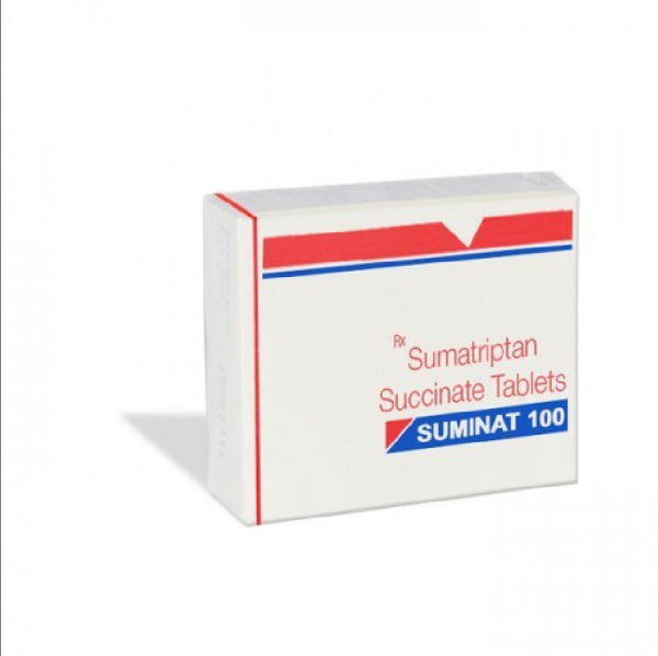 A box of Sumatriptan Succinate 100mg tablet
