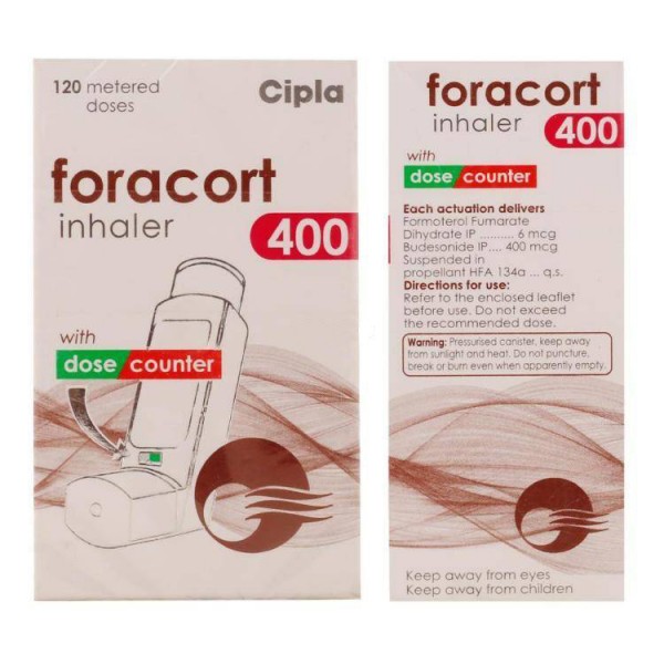 Box and bottle of generic budesonide 200mcg, formoterol fumarate 6mcg inhaler