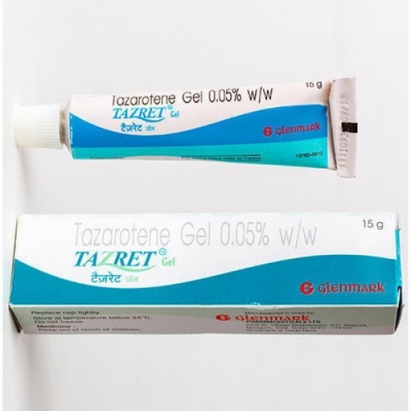 Box and tube of generic tazarotene 0.05 % Gel - 15gm Each Tube
