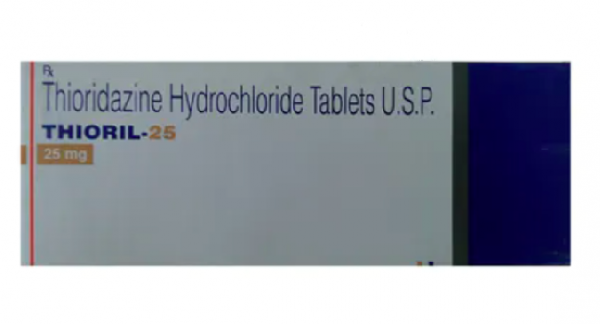 A box of Thioridazine 25mg tablets. 