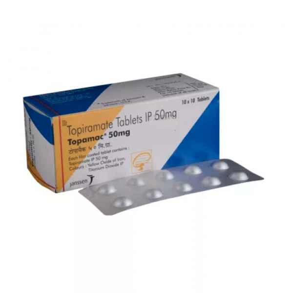 Box and blister strip of generic TOPAMAC 50mg tablet
