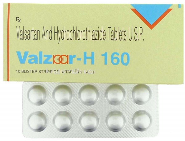 Box and blister strip of generic valsartan / hydrochlorothiazide 160/12.5mg tablets