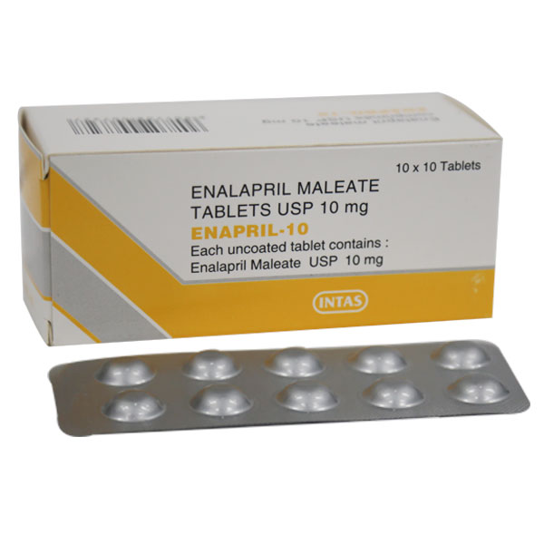 A box of Enalapril 10 mg Tablet