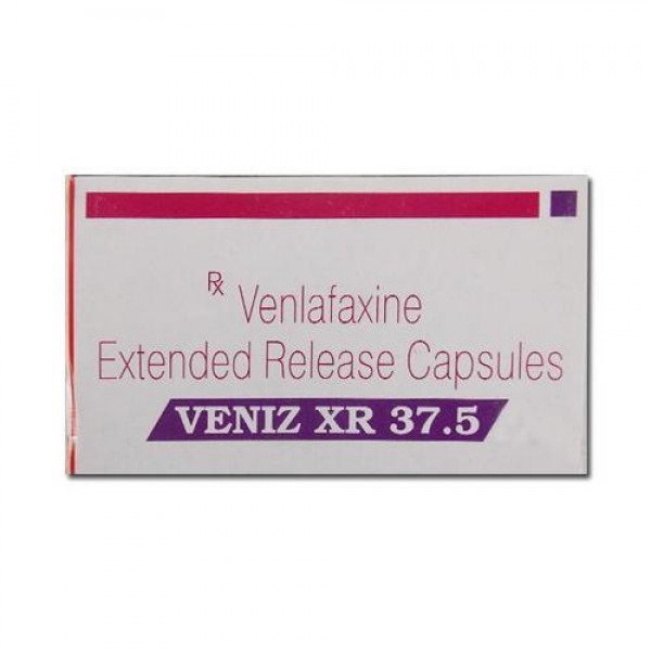 A box of generic Venlafaxine Hydrochloride XR 37.5mg capsules