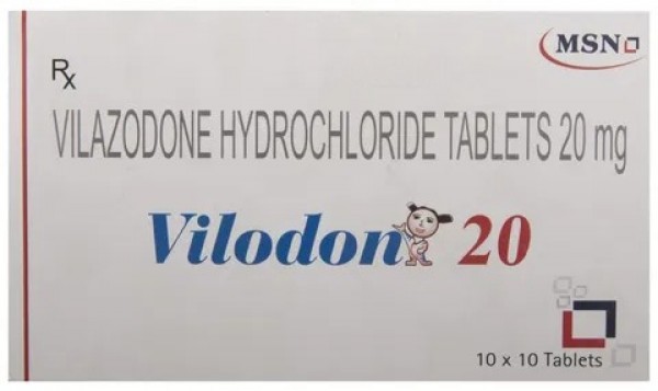 A box of Vilazodone 20mg tablets. 