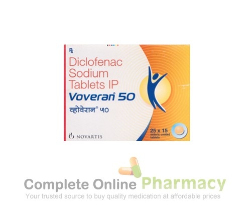 Voltaren 50mg tablet (Branded product), MARKETED INTERNATIONALLY as VOVERAN