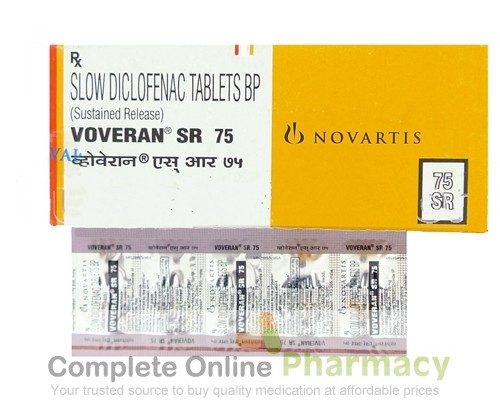 box and blister strips of generic diclofenac sodium 75mg sr tablet