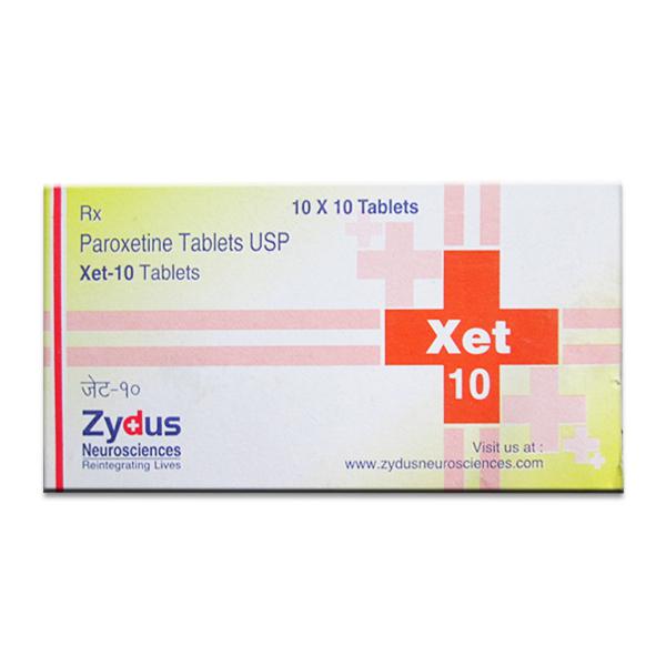 A box of generic Paroxetine Hydrochloride 10mg tablets