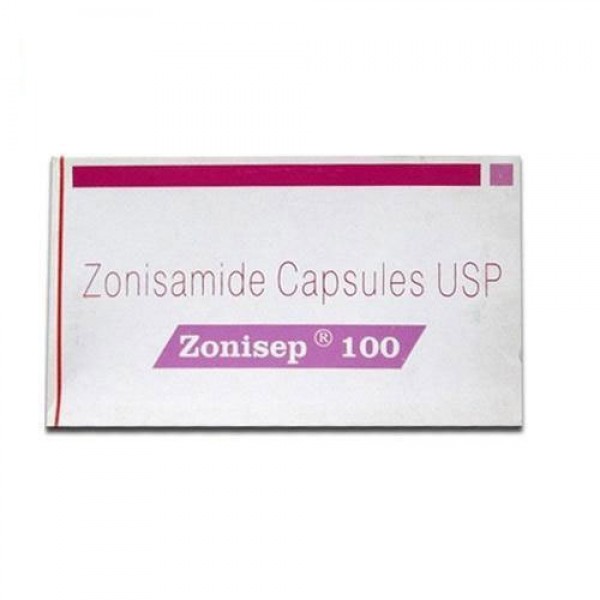 A box of Zonisamide 100 Capsules