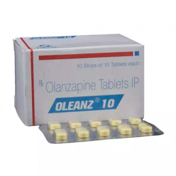 Box and blister strip of generic Olanzapine 10mg tablet