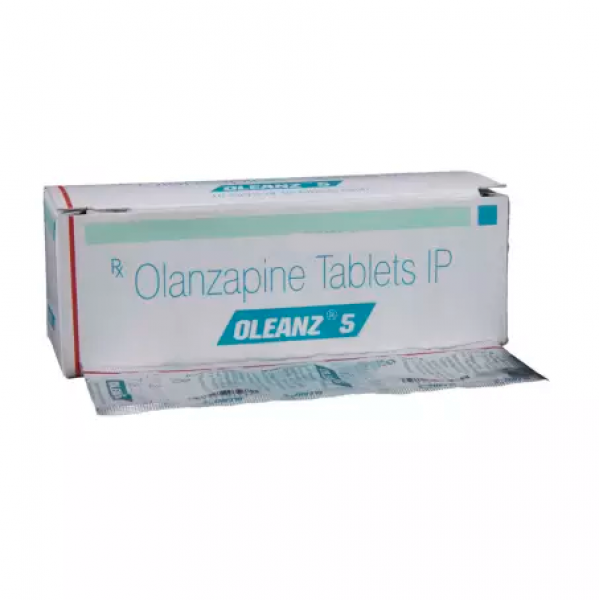 Box and blister strip of generic Olanzapine 5mg tablet